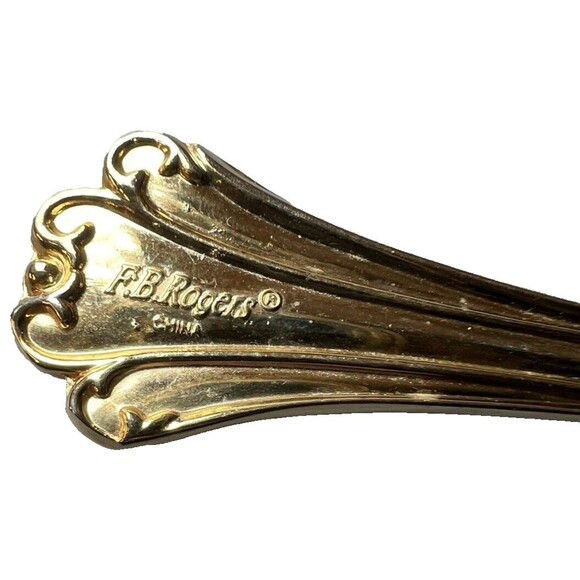 FB Rogers Golden Plated Electroplate American Chipendale 4 Forks Salad - Picture 14 of 15